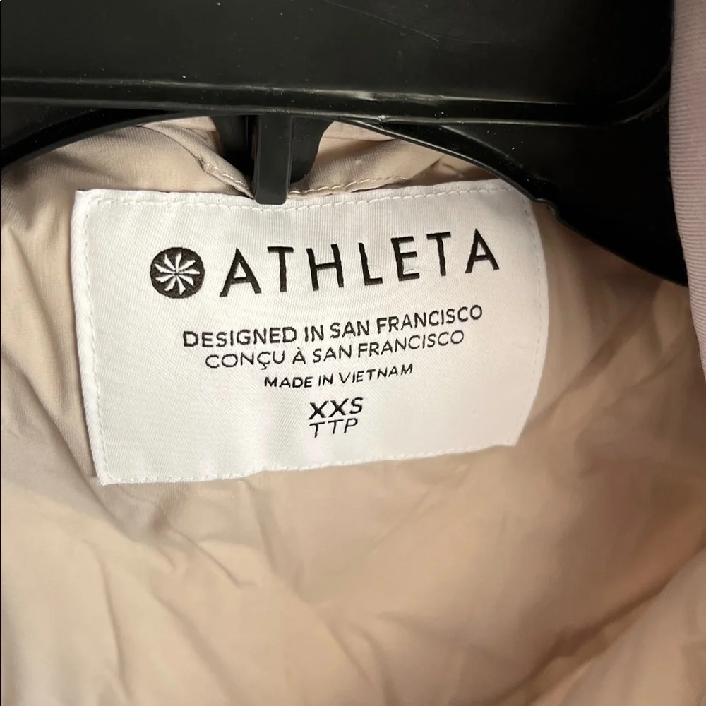 Athleta Puffer Full Zip‎ Jacket No Hood Lavender Gray Size XXS